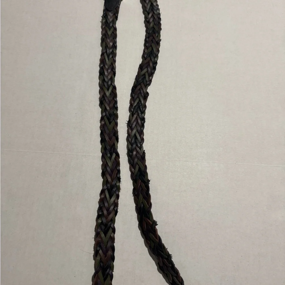 Genuine Leather Dark Multicolored Braided Belt w/ Buckle,Women's 18/20, 46
